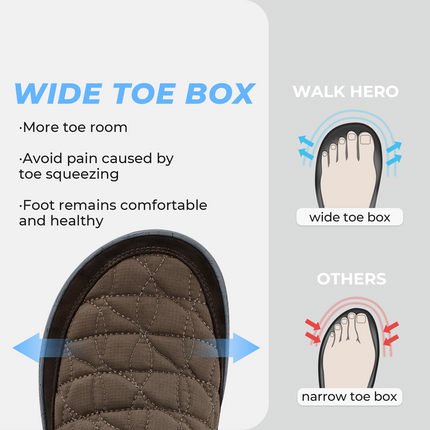 Men's Wide Toe Box Arch Support Slippers - WALKHERO