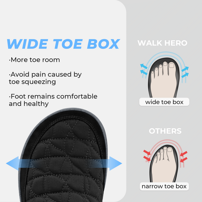 Men's Wide Toe Box Arch Support Slippers - WALKHERO